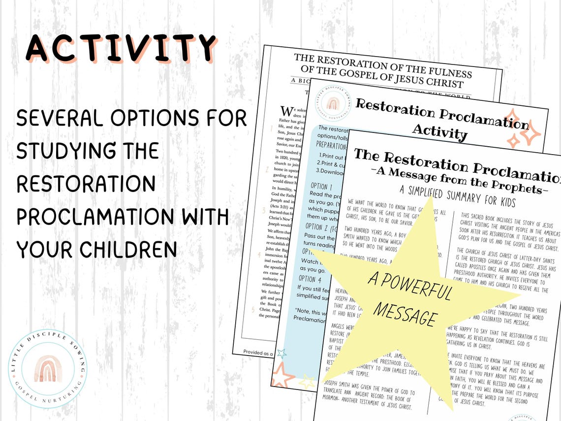 Come Follow Me 2025|dec 30-jan 5| Restoration Proclamation Lesson ...