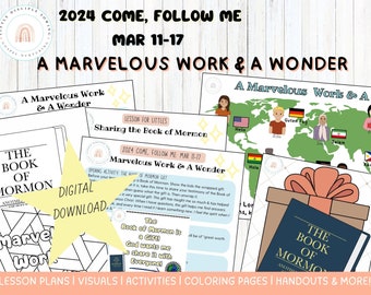 Come Follow Me 2024 |Mar 11-17|Marvelous Work and Wonder Lesson & Activities|Book of Mormon|2 Nephi 26-30|Family|Primary|Nursery|LDS