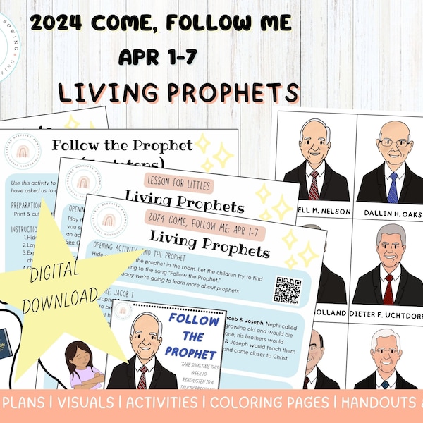 Come Follow Me 2024|April 1-7|Living Prophets Lesson & Activities|General Conference|President Nelson|12 Apostles|Family|Primary|Nursery|LDS