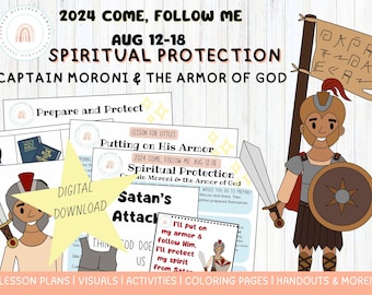 Come Follow Me 2024|Aug 12-18|Spiritual Protection Lesson & Activities|Captain Moroni|Alma 43-52|Armor of God|Title of Liberty|Primary|LDS