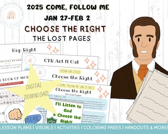 Come Follow Me 2025|Jan 27-Feb 2|Doctrine and Covenants Lesson/Activities|D&C 3-5|Choose the Right|Lost 116 Pages|Martin Harris|Primary|FHE