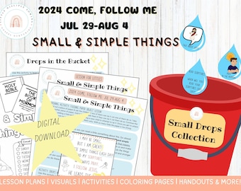 Come Follow Me 2024|July 29-Aug4|Small and Simple Things Lesson & Activities|Prayer|Scripture Study|Alma 37|Family|Primary|Nursery|LDS
