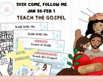 Come Follow Me 2026|Jan 26-Feb 1|Teach the Gospel Lesson/Activities|Walk with Me|Genesis 5|Moses 6|Primary (Digital Download)