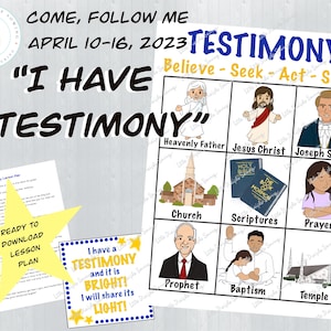 Come, Follow Me 2023 | April 10-16 | Testimony Lesson Printable |  Primary | LDS