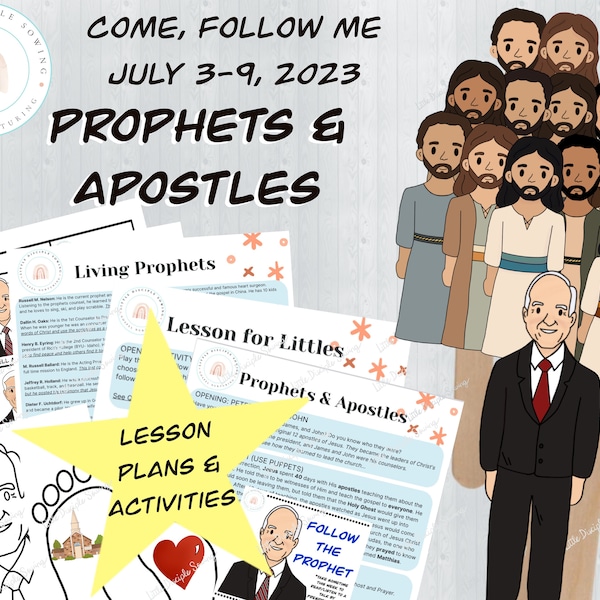 Come Follow Me 2023 | July 3-9| Prophets & Apostles Lesson and Activities| Living Prophets|Family|Primary| Nursery| Russell M. Nelson
