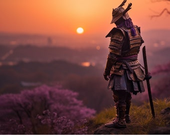 Samurai Looking Into Horizon| Digital Art | AI Generated |AI Art | Downloadable | Printable |