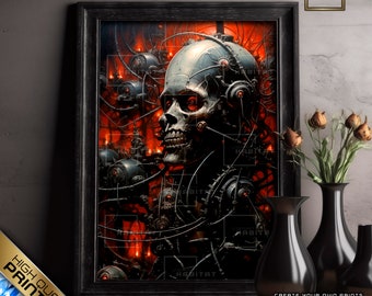 Sci-Fi Horror Poster, Biomechanical Art, Gothic Decor, Futuristic Art, Dark Art, Industrial Art, science fiction poster