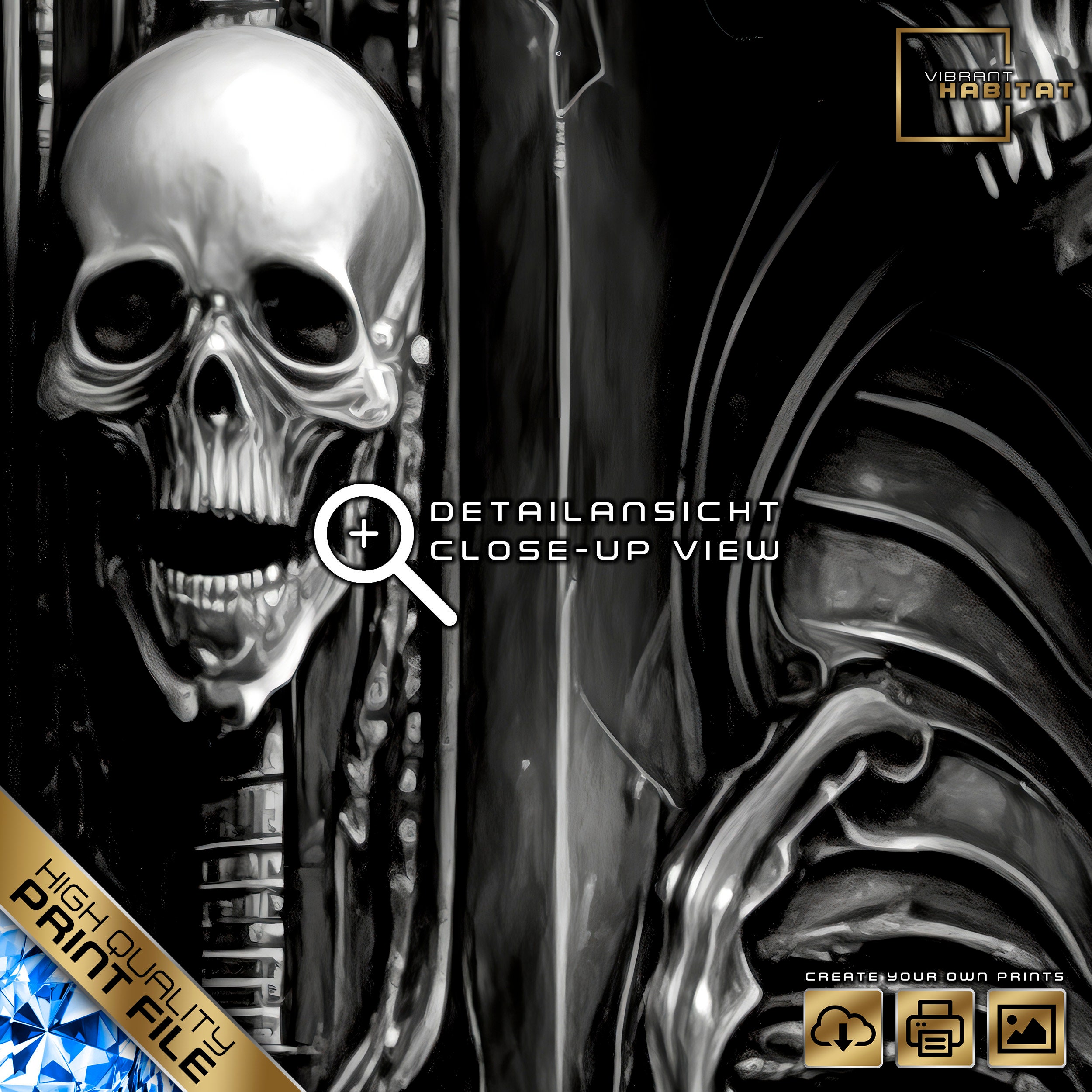 H R Giger Inspired Painting, Biomechanical Art, Futuristic Art, Dark ...