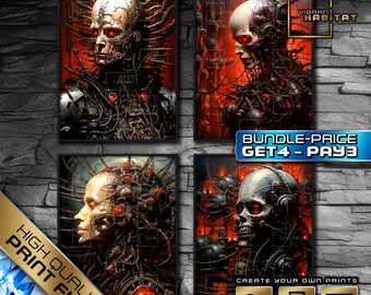 Sci-Fi Horror Poster BUNDLE, Biomechanical Art, Gothic Decor, Futuristic Art, Dark Art, Industrial Art, science fiction poster