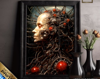 Sci-Fi Horror Poster, Biomechanical Art, Gothic Decor, Futuristic Art, Dark Art, Industrial Art, science fiction poster