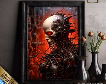 Sci-Fi Horror Poster, Biomechanical Art, Gothic Decor, Futuristic Art, Dark Art, Industrial Art, science fiction poster