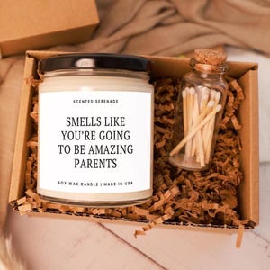 Expecting Parents Candle Gift, Pregnancy Reveal Gift, New Mom Gift, New Dad Baby Shower Gift, Pregnancy Gift, New Parents Mothers Day Gift