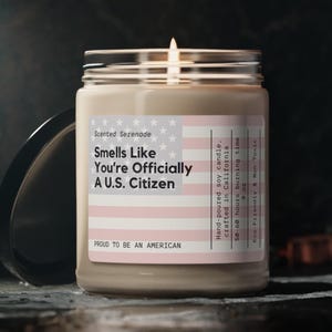 US Citizenship Candle, US Citizenship Gift, Citizenship Gifts, Freedom Gift, USA Citizenship, American Citizen, Funny Citizen Gift