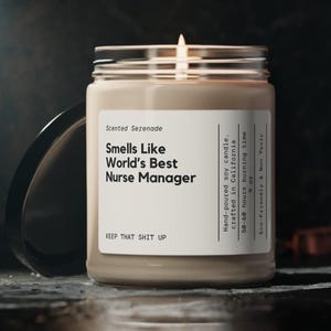 Worlds Best Nurse Manager Candle, Gift for Nurse Manager Gift, Nurse Appreciation Gift, Nurse Week, Nurse Graduation