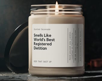 World&#39;s Best Registered Dietitian Candle, Gift for Dietitian, Dietitian Graduation Gifts