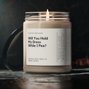 Maid Of Honor Proposal Candle, Bridesmaid Proposal Gift, Will You Hold My Dress Candle, Bridal Party Gifts for Wedding Bachelorette Party