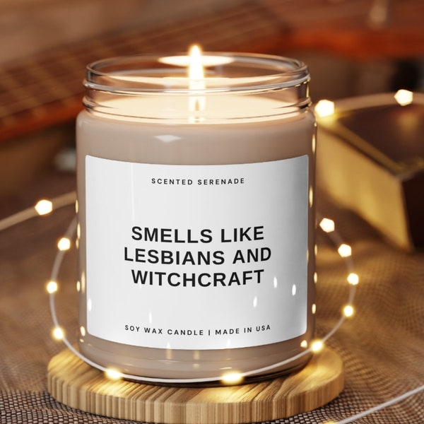 Lesbians and Witchcraft Candle, Lesbian Candle Gift for Lesbian, Funny Lesbian Gift for Girlfriend Lesbian Anniversary Lesbian Birthday