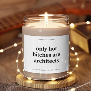 Only Hot Bitches are Architects Soy Candle, Ecofriendly Candle