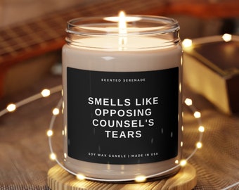 Opposing Counsel Tears Gift, Lawyer Candle, New Lawyer Gift, Gift Lawyer Gift, Lawyer Gift Idea, Attorney Gift, Law School Gift, Soy Candle
