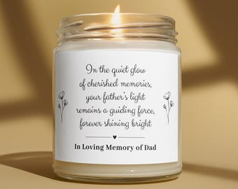 Dad Loss Candle, Condolences Gift Memorial Gift Sympathy Gift Bereavement Gift Condolence Gift Dad Memorial Gift Sympathy Gifts Candles
