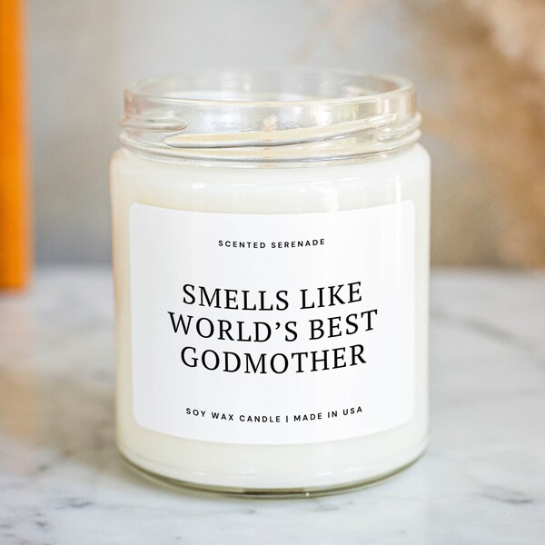 Smells Like Worlds Best Godmother Candle God Mother Gift Godmother Gift Idea Godmother Proposal God Parents Proposal Gift Soy Candle