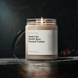 World's Best Personal Trainer Candle, Gift for Personal Trainer, Funny Personal Trainer Gift, Fitness Trainer Gift