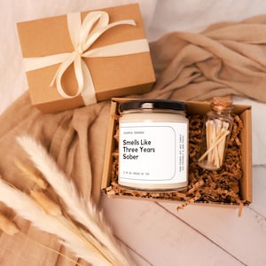 Three Years Sober Candle, 3 Years Sober Gift, Sobriety Gift, Sobriety Celebration, Sober Birthday, Sober Anniversary
