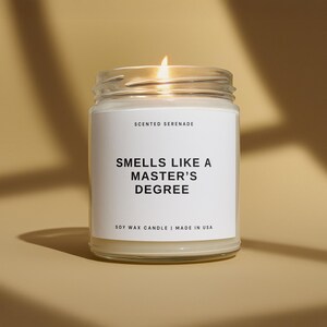 Bougie de maîtrise, cadeau de remise des diplômes, cadeau pour diplômé, remise de diplôme de maîtrise, cadeau de remise de diplôme universitaire