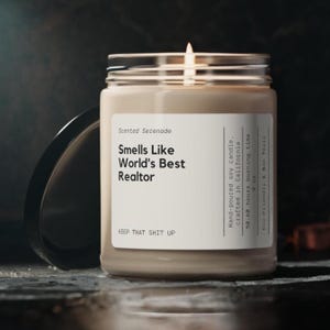 Real Estate Agent Candle, Closing Gift for Salesperson Broker