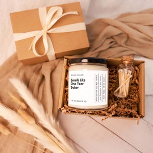 One Year Sober Candle, Sobriety Gift, Sobriety Candle, 1 Year Sober Sober Gift, Sober Anniversary Gift