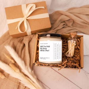 Maid Of Honor Proposal Candle, Bridesmaid Proposal Gift, Will You Hold My Dress Candle, Bridal Party Gifts for Wedding Bachelorette Party