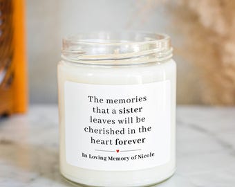 Sister Remembrance Candle, Condolences Gift Memorial Gift  Bereavement Gift Condolence Gift Sister Loss Memorial Gift, Remembrance Candles