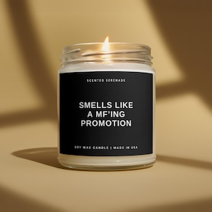 MF&#39;ing Promotion Candle, Job Promotion Gift for Coworker Promoted Gift Work Promotion Gift Funny Promotion Gift