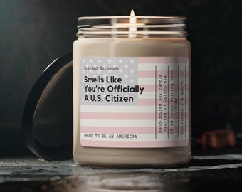 US Citizenship Candle, US Citizenship Gift, Citizenship Gifts, Freedom Gift, USA Citizenship, American Citizen, Funny Citizen Gift