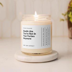Funny 50th Birthday Candle, Gag Gift Turning 50, Birthday Present for Her for Him, Milestone, Fifty Years Old Gift, Not In Forties Anymore