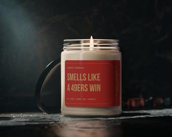 49ers Win Candle, Game Day Candle, Football Season, Football Lovers Gifts