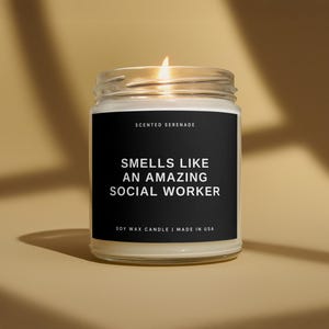 Amazing Social Worker Candle, New Social Worker Gift, Gift For Social Worker Appreciation, MSW LCSW Graduation Gift