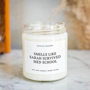 Med School Graduation Gift Candle, Residency Match Day 2024 Gift, Medical School Graduation, Resident Doctor Gift, Med Student Gift