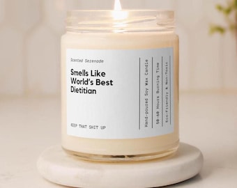 World's Best Dietitian Candle, Registered Dietitian Gift for Dietitian, Dietitian Gift, RD Day Gift, Graduation Gifts