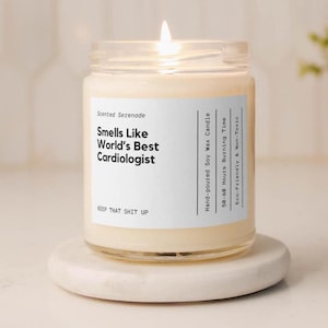 Funny Cardiologist Candle, Gift for Cardiologist, Cardiology Gift Ideas, Graduation Gift, World&#39;s Best Cardiologist