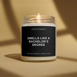 Bachelor&#39;s Degree Candle, Graduation Gift for Her For Him, Graduation Candle, Gift for Grad Student, College Graduate