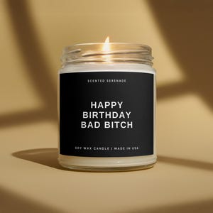 Happy Birthday Bad Bitch Candle, Best Friend Birthday Gift, Woman Birthday Gift Box, Funny Birthday Present, Gifts for Her, Gift Box