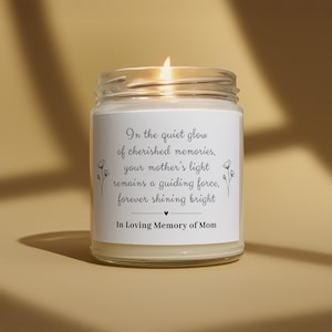 Mom Loss Candle, Condolences Gift Memorial Gift Sympathy Gift Bereavement Gift Condolence Gift Mom Memorial Gift Sympathy Gifts Candles