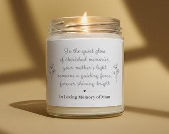 Mom Loss Candle, Condolences Gift Memorial Gift Sympathy Gift Bereavement Gift Condolence Gift Mom Memorial Gift Sympathy Gifts Candles