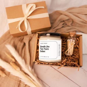 Ten Years Sober Candle, Sobriety Gift, Sober Anniversary, Sobriety Candle 10 Years Sober Sober Gift Sobriety Celebration