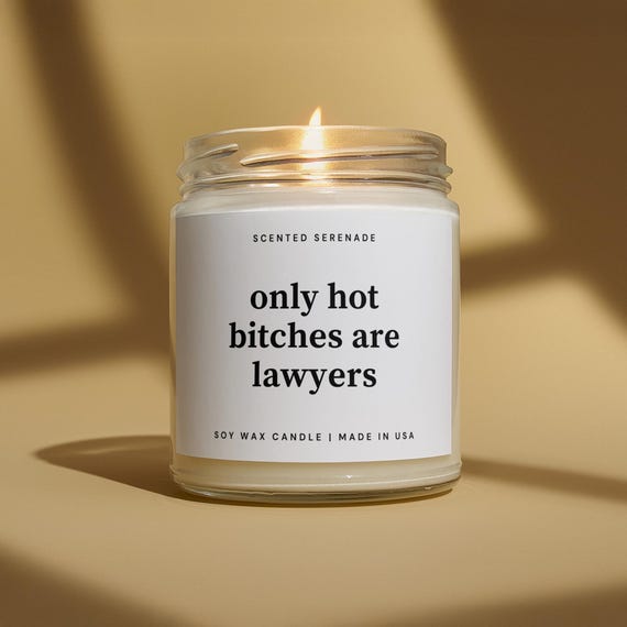 Hot Bitches are Lawyers Candle, Funny Lawyer Gifts, Law School Graduation