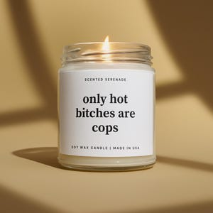Funny Cop Graduation Candle, Natural Soy Wax, 9oz