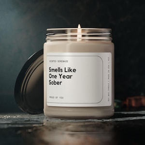 One Year Sober Candle, Sobriety Gift, 1 Year Sober, Sober Anniversary zdjęcie 1