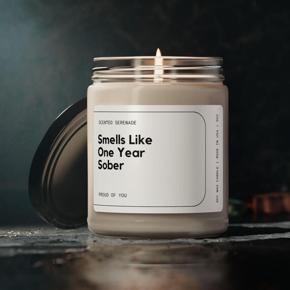 One Year Sober Candle, Sobriety Gift, 1 Year Sober,  Sober Anniversary