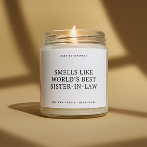 Worlds Best Sister-in-Law Candle, Sister In Law Present, Sister in Law Birthday Gift, Bonus Sister Gift, Sister Christmas Gift